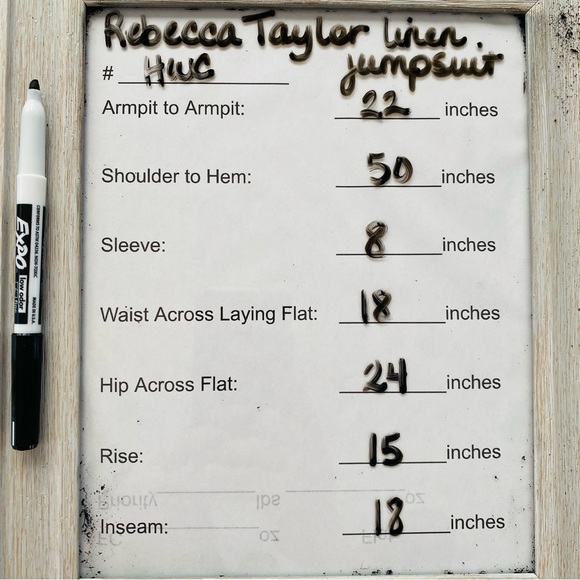 PLUS Rebecca Taylor 100% Linen Classic Black Wide Leg Cropped Jumpsuit Size 14 - Picture 8 of 8